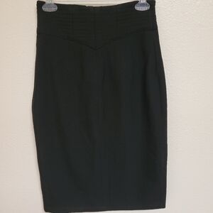 Black Halo V Waist Black Pencil Skirt